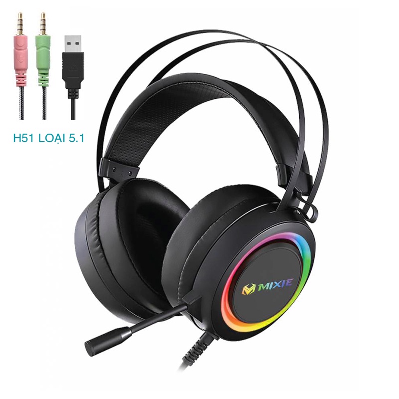 Tai nghe Gaming MIXIE H51 / H71 giả lập led RGB - 2 phân loại 5.1 và 7.1 (2 PHÂN LOẠI TUỲ CHỌN) phụ kiện 1986