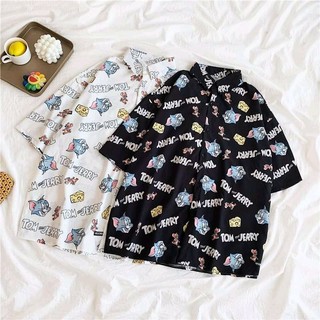 Áo sơ mi cộc tay họa tiết ( sơ mi ulzzang)