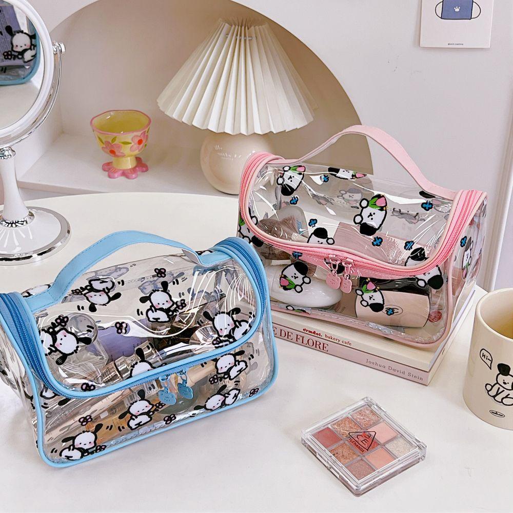 OCEANMAP Túi Đựng Mỹ Phẩm Bằng PVC Trong Suốt Chống Nước Sức Chứa Lớn Có Khóa Kéo In Họa Tiết Thời Trang Cho Nữ