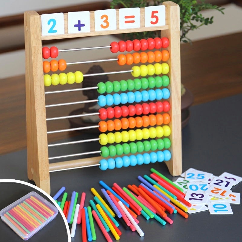 Spot goods# children's computer frame kindergarten Abacus elementary school students' abacus arithmetic addition and subtraction teaching aids counter early education educational toys ]