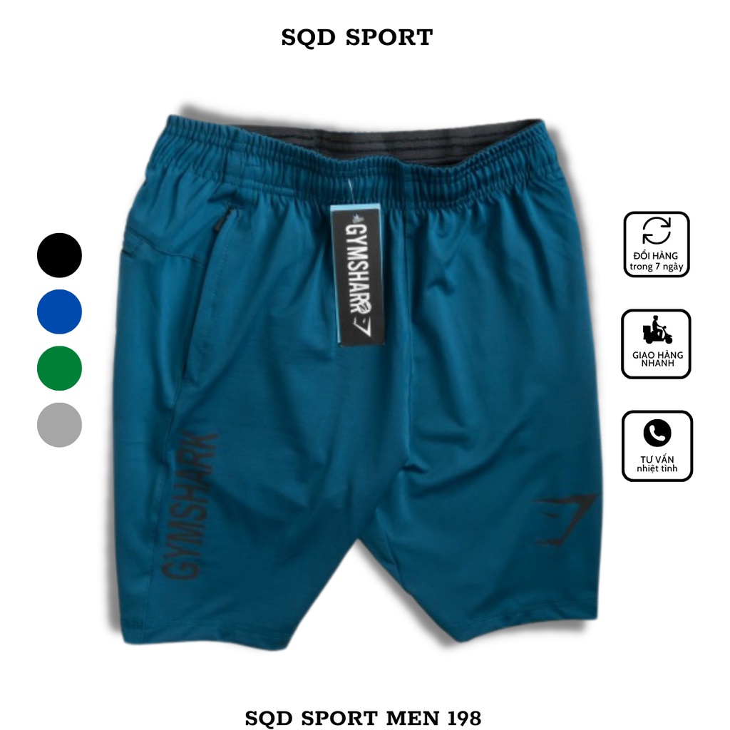 Quần short thể thao nam thời trang, túi khóa ép vải trơn mềm mịn chất liệu thun lạnh co giãn 4 chiều – Q111