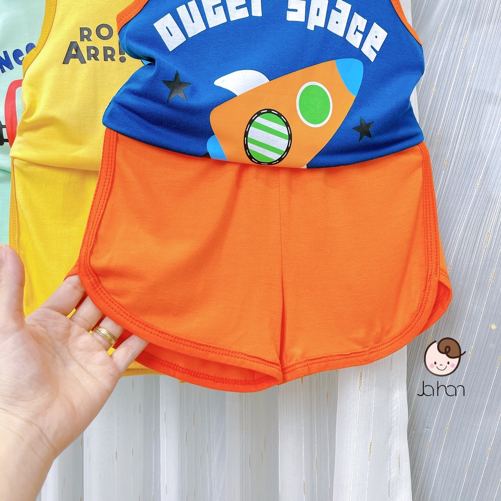 Bộ quần áo ba lỗ Minky Mom khủng long Tiền Sử cho bé trai bé gái chất thun lạnh cao cấp siêu mềm siêu mịn