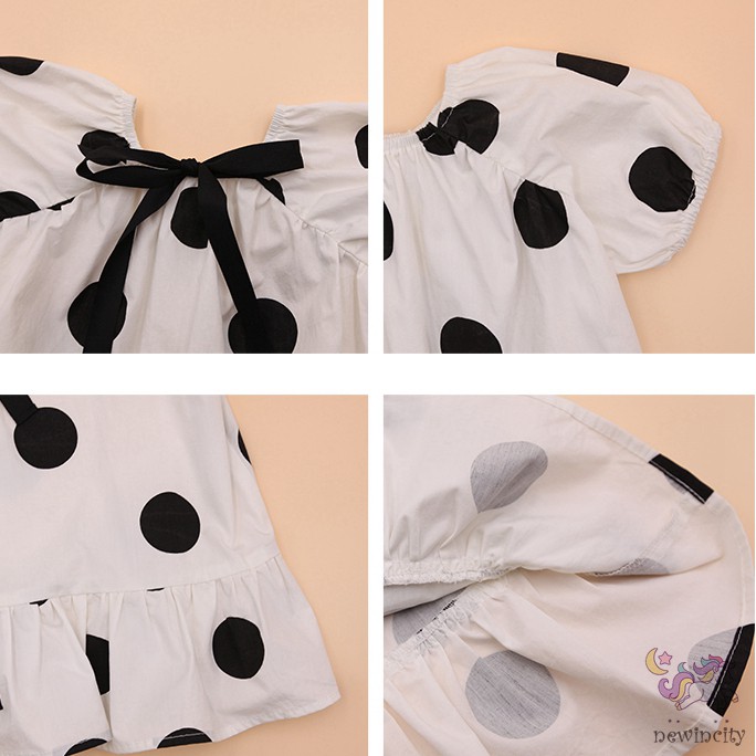 Đầm họa tiết chấm bi ngọt ngào phong cách hàn quốc dành cho bé gái