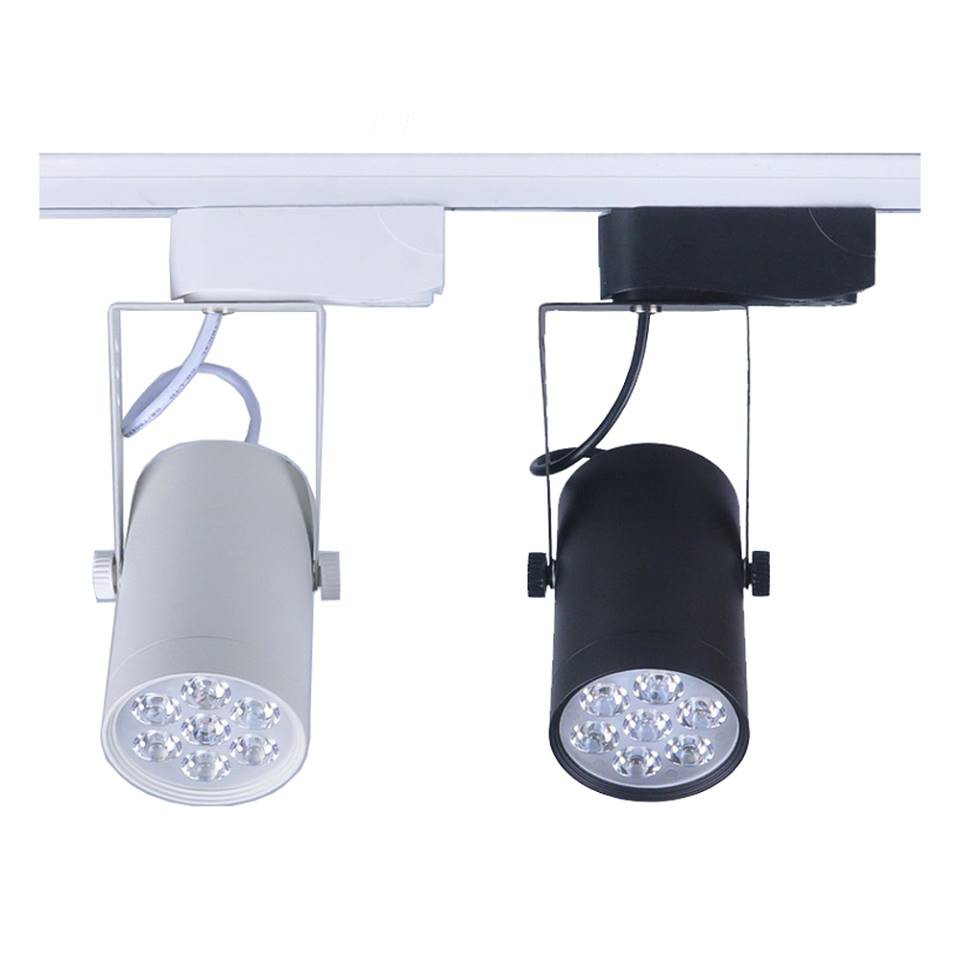 Đèn rọi ray SMD_7W, vỏ màu đen - trắng; ánh sáng trắng hoặc vàng, Dùng cho shop thời trang, quán cafe