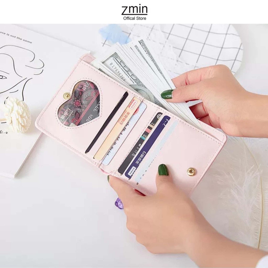 Ví bóp nữ mini cầm tay Zmin, chất liệu cao cấp có thể bỏ túi - V020