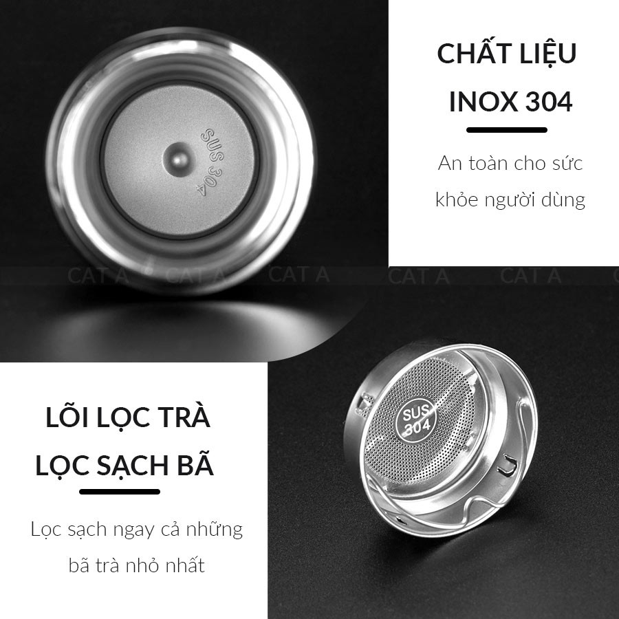 BÌNH GIỮ NHIỆT CÓ ĐÈN LED HIỂN THỊ NHIỆT ĐỘ - Bình giữ nhiệt CAO CẤP CÁT Á  500ML Sang trọng, tiện lợi, giữ nhiệt 12 giờ