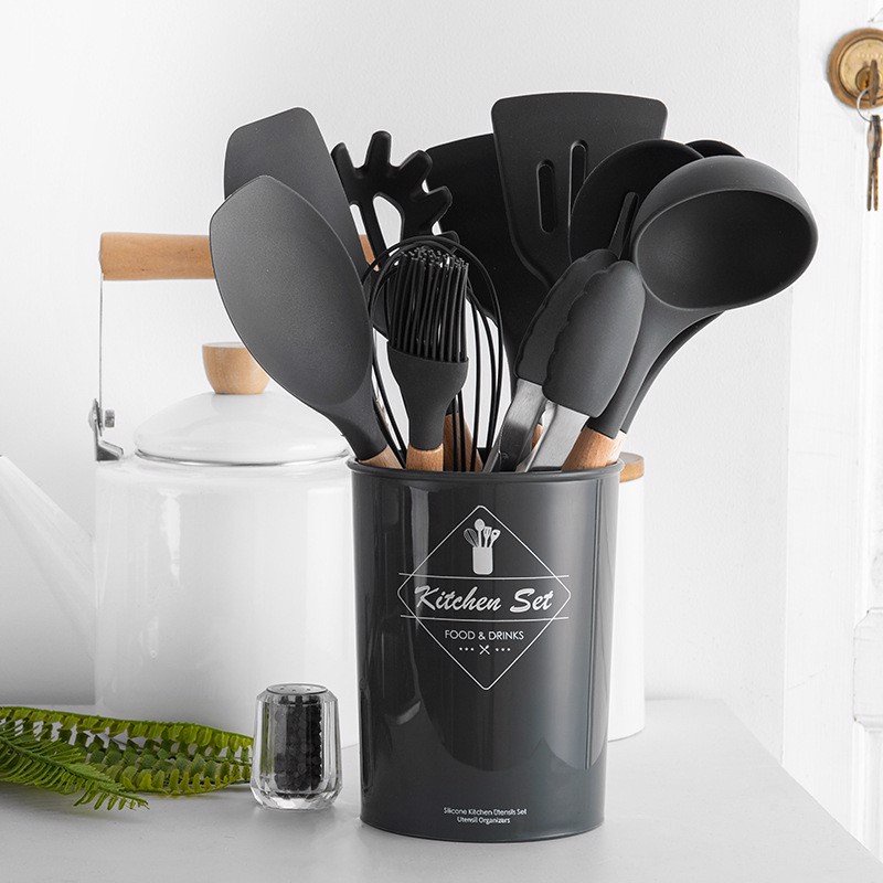 Bộ dụng cụ nhà bếp, nấu ăn làm bánh 12 món   bằng silicone chịu nhiệt chất lượng cao TT-HOME