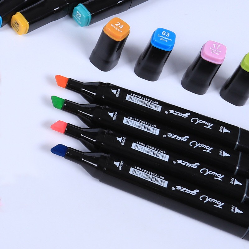 Bút màu dạ marker chuyên nghiệp hãng Touchshi kèm túi vải họa cụ vẽ tranh cao cấp