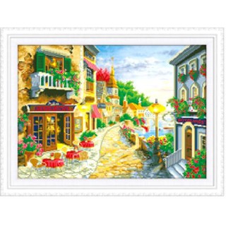 Tranh đính đá abc 3d seaview cafe df2149 kt:80x60cm