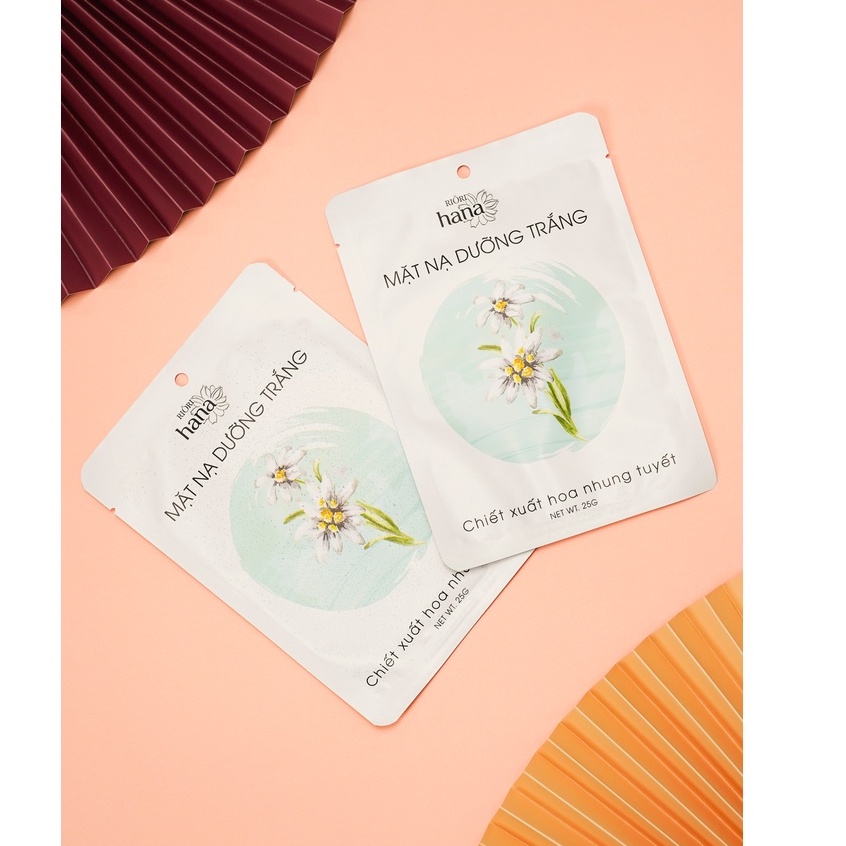 Mặt Nạ Giấy Dưỡng Trắng - Chiết Xuất Hoa Nhung Tuyết RIORI HANA