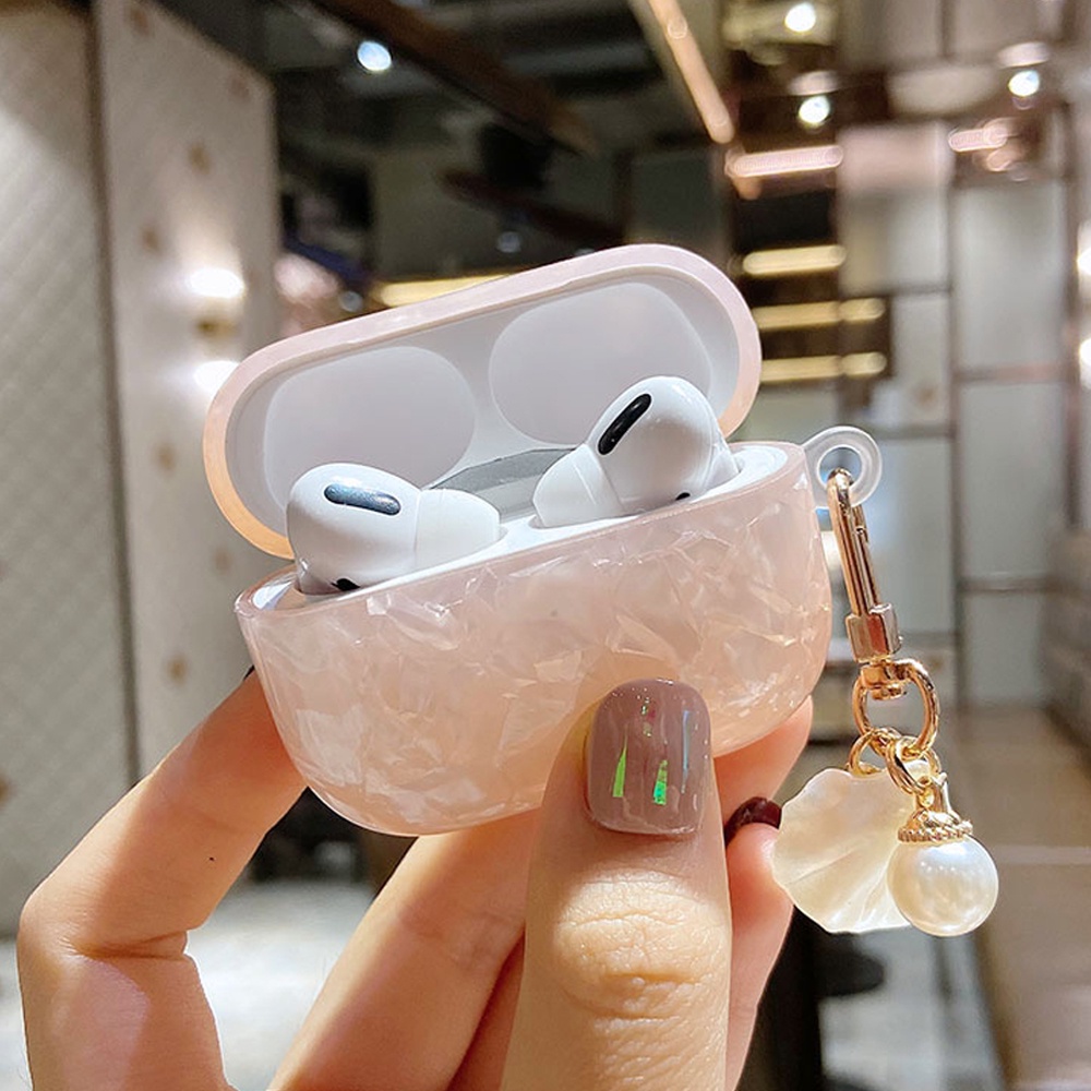 Vỏ Bảo Vệ Hộp Sạc Tai Nghe AirPods 1 2 3 Pro Có Móc Khóa Thiết Kế Sang Trọng