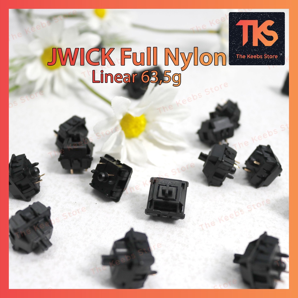 JWICK Full Nylon Black Switch V2 | Linear 63.5g | công tắc bàn phím cơ | TKS