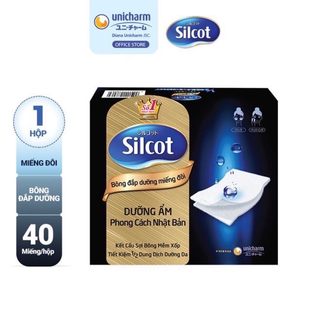 Bông Tẩy Trang Miếng Đôi Unicharm Silcot 40 Pads