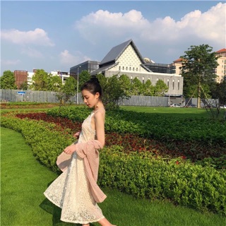 Đầm hai dây dáng xoè tiểu thư