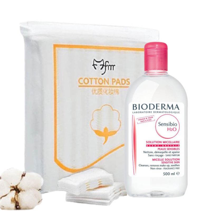 Combo Nước tẩy trang Bio và bông tẩy trang Cotton pads 222 miếng