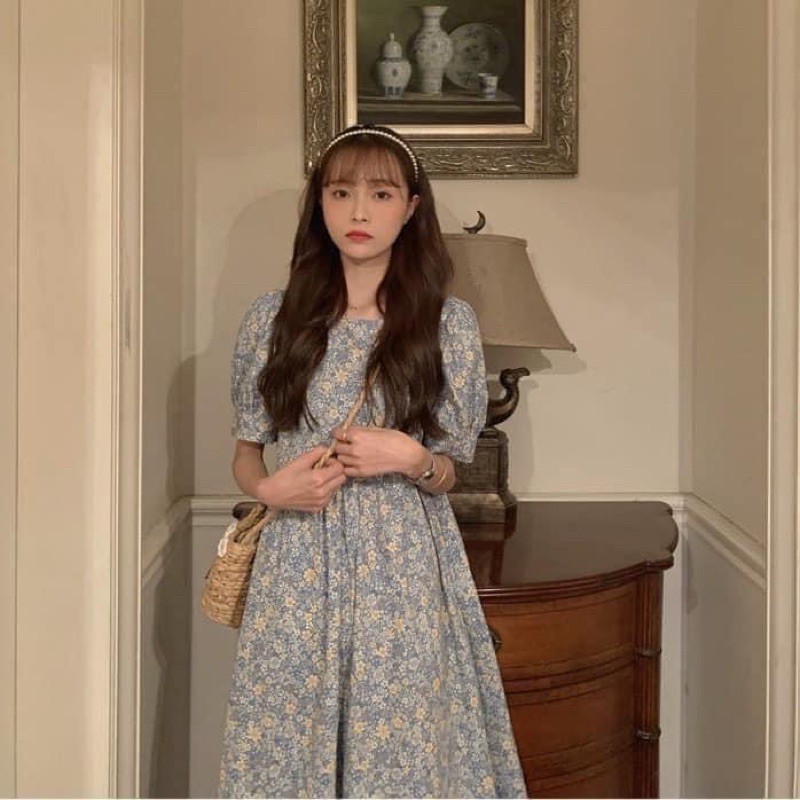 [Ảnh thật/Video] Váy babydoll hoa nhí thiết kế 5 cánh dáng rộng, váy ulzzang chất thô lụa ngọt ngào