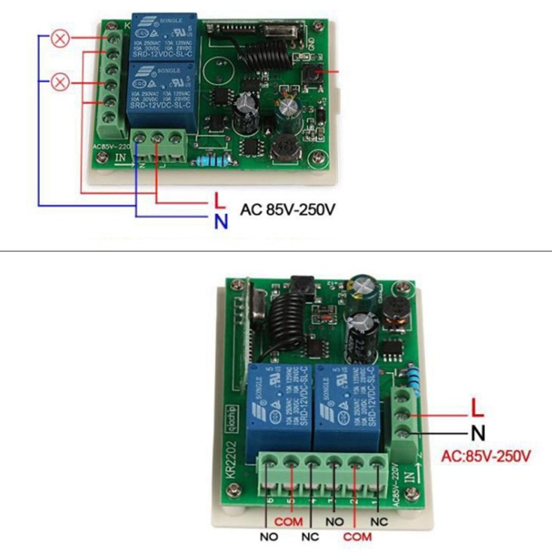 433Mhz Wireless Rf Universal Dc 6-30V Receiver Remote Control Switch Transmitter for Garage Door Motor Sliding Door Lamp