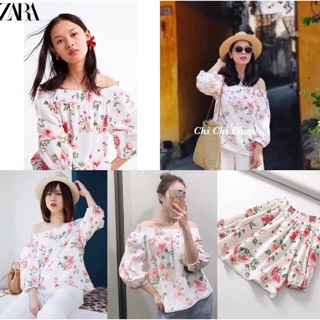 áo trễ vai hoa