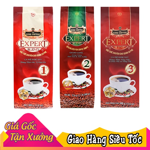 Cà Phê Rang Xay Expert Blend KING COFFEE - Túi 500g - Robusta Buôn Ma Thuột