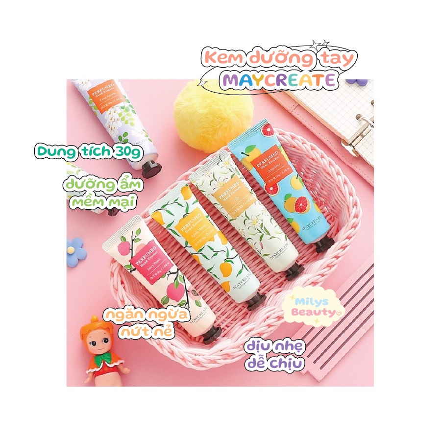 Kem dưỡng tay MAYCREATE PERFUMED mềm mại và sáng da tay, giảm khô nứt nẻ, mùi thơm dễ chịu
