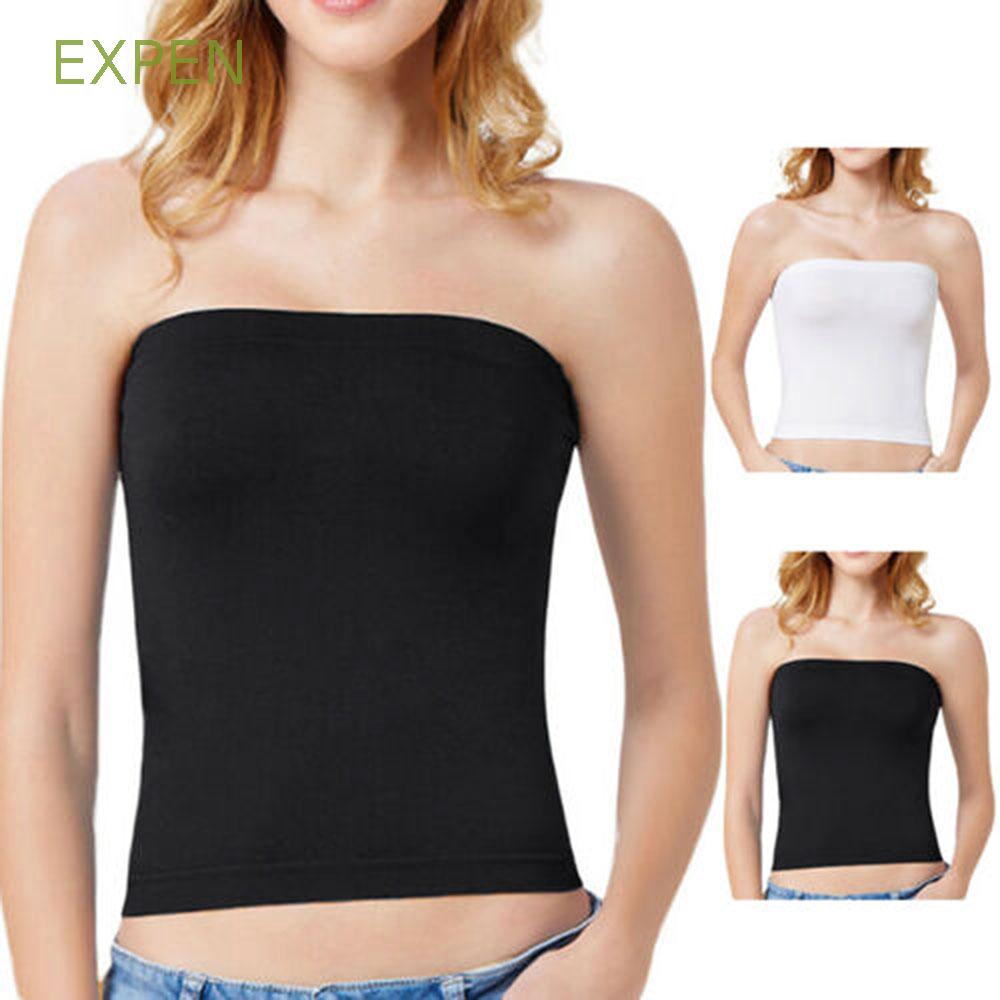 Áo ống màu trơn không dây cho nữ