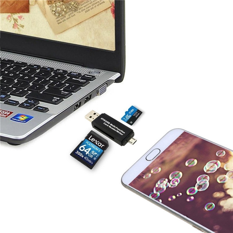 Đầu đọc thẻ OTG đa chức năng hỗ trợ thẻ nhớ Micro SD / SD / đầu đọc USB / thẻ TF / thẻ nhớ SD