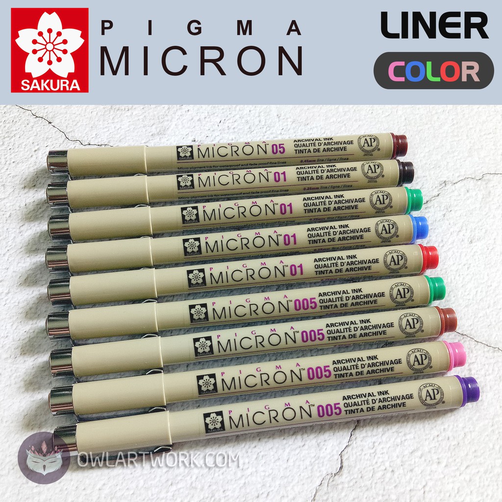 [CHÍNH HÃNG] Bút đi nét Line màu SAKURA PIGMA MICRON kháng nước