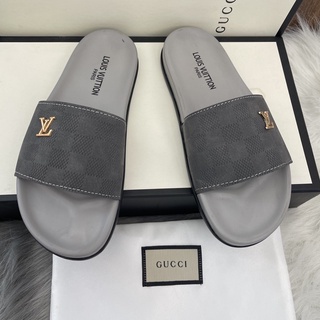 ⚡TOP BÁN CHẠY⚡ Dép nam nữ LV quai ngang nam nữ dập chữ siêu đẹp