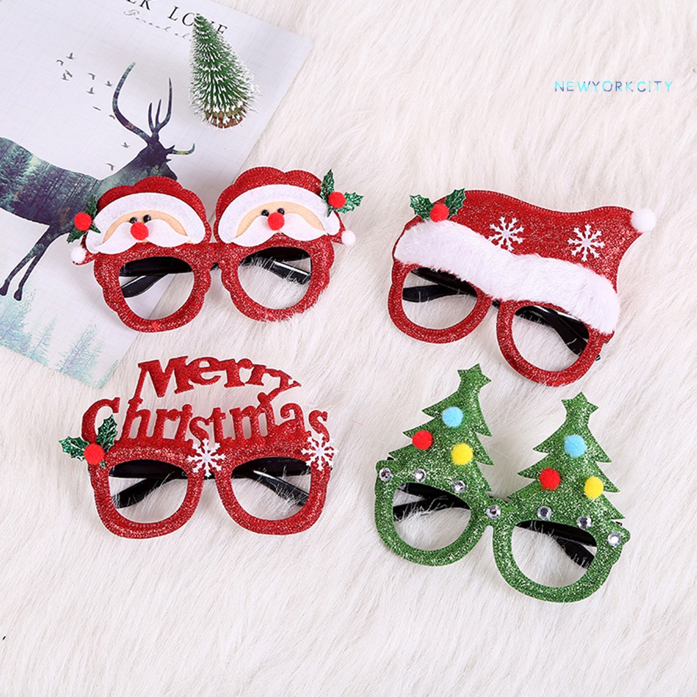 Gọng Kính Hình Nón Ông Già Noel Dễ Thương Trang Trí Cây Thông Giáng Sinh