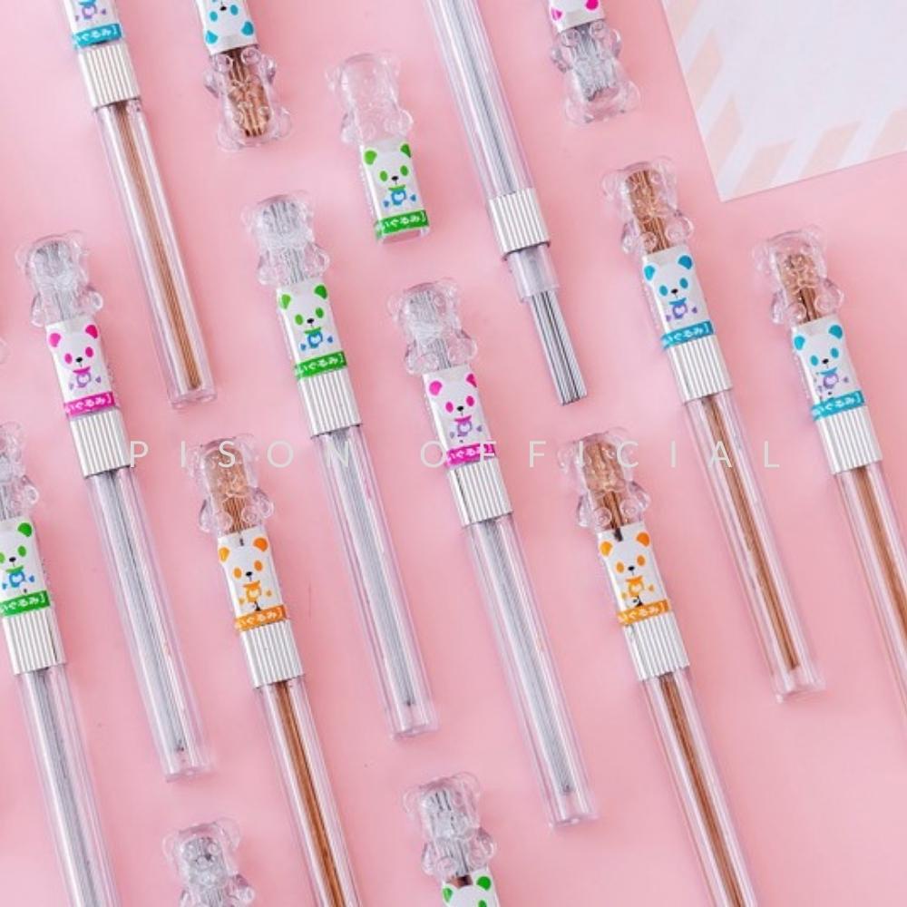 Hộp ruột bút chì bấm 2B 0.7mm hình Gấu Pison - RBC001 - 1 cái