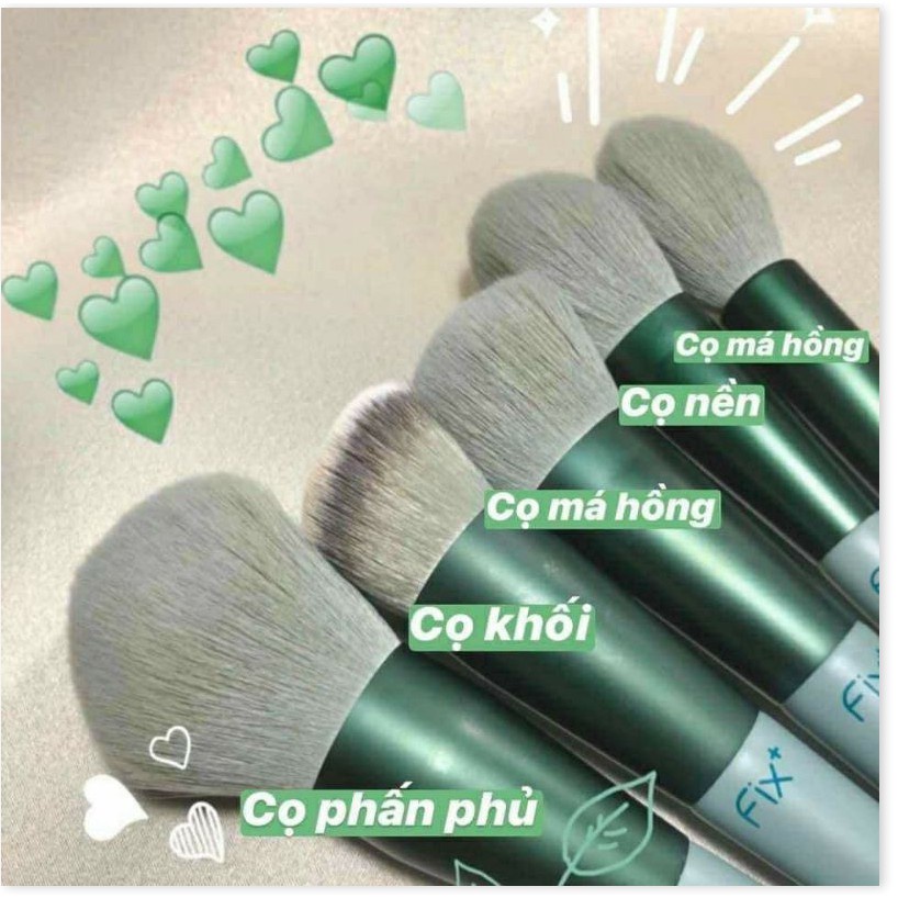 Bộ Cọ Trang Điểm💖Cọ Makeup Cá Nhân Set 13 Cây Lông Mềm Mịn Chất Đẹp Hàng Hot Nội Địa Trung Màu Xanh/ Hồng Nhãn Hiệu FIX