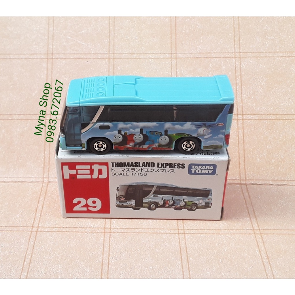 Tomica - Hino S'elega - Thomasland Express - có hộp như hình - tặng hộp nhựa PVC.