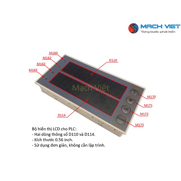 Bộ hiển thị LCD cho PLC - 2 dòng 0,56inch
