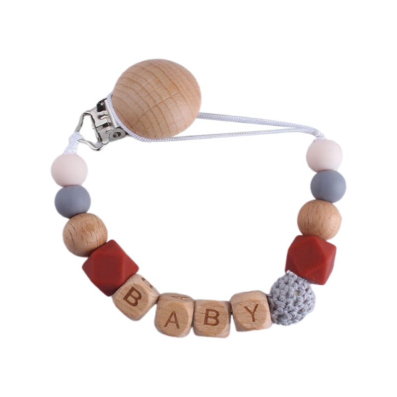 Giá Đỡ Núm Vú Giả Ngậm Mọc Răng Bằng Silicon Phối Chuỗi Hạt Xinh Xắn Cho Bé Sơ Sinh