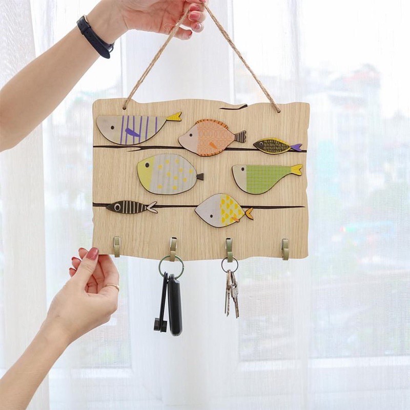 (Quà tặng sinh nhật ,tân gia ,8_3) quà tặng bằng gỗ, trang trí nhà cửa móc treo chìa khóa Handmade