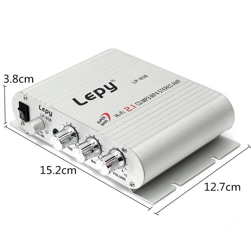 amly mini 838 amply mimi lepy 838 12v, âm ly karaoke cho âm bass sâu siêu hay, bảo hành 12 tháng 1 đổi 1