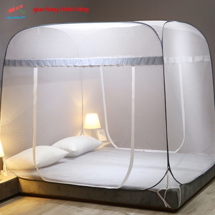 Mùng chụp tự bung người lớn cao cấp Kiều Phi - Màn chụp tự bung đỉnh vuông  1m6 1m8 2m2 gấp gọn