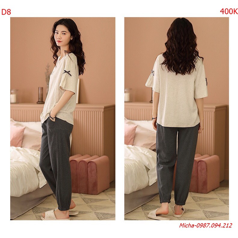 Bộ quần dài thun gân phong cách tối giản - Micha D8