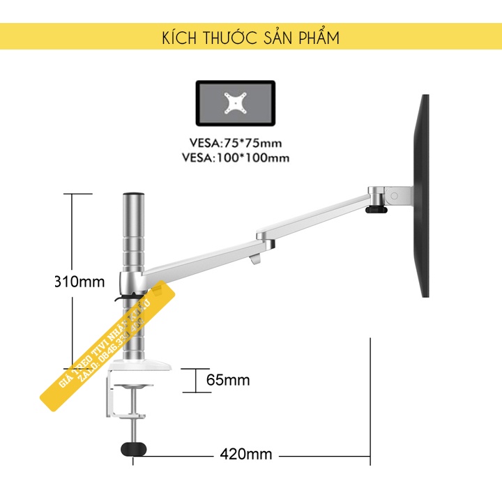 Giá Treo Màn Hình Máy Tính OA 3S 17 - 24 - 27 - 32 inch / Tay Treo Màn Hình Gắn Bàn Hợp Kim Nhôm [ Cao Cấp Hơn NB F80 ]