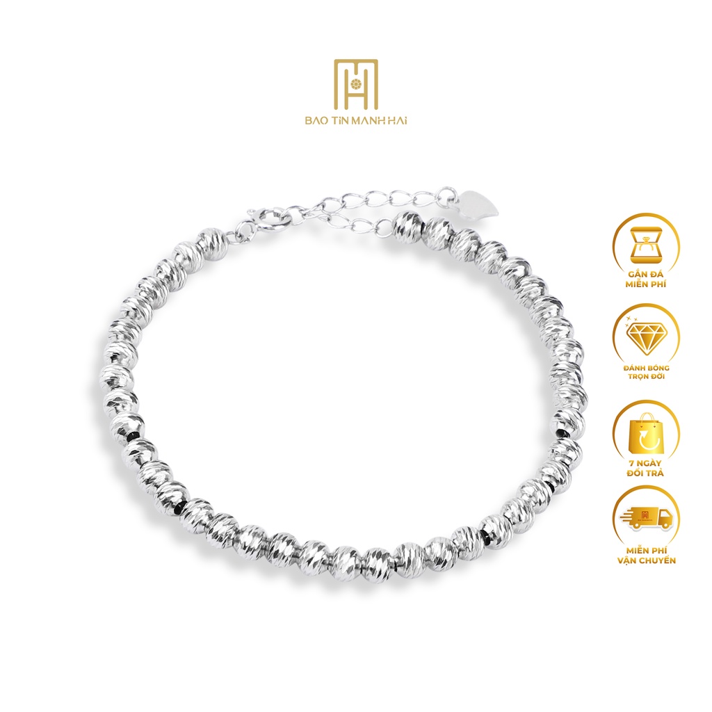 Lắc tay bi bạc xi cao cấp sáng sáng bóng phong cách HQ LB02 Bảo Tín Mạnh Hải | BigBuy360 - bigbuy360.vn