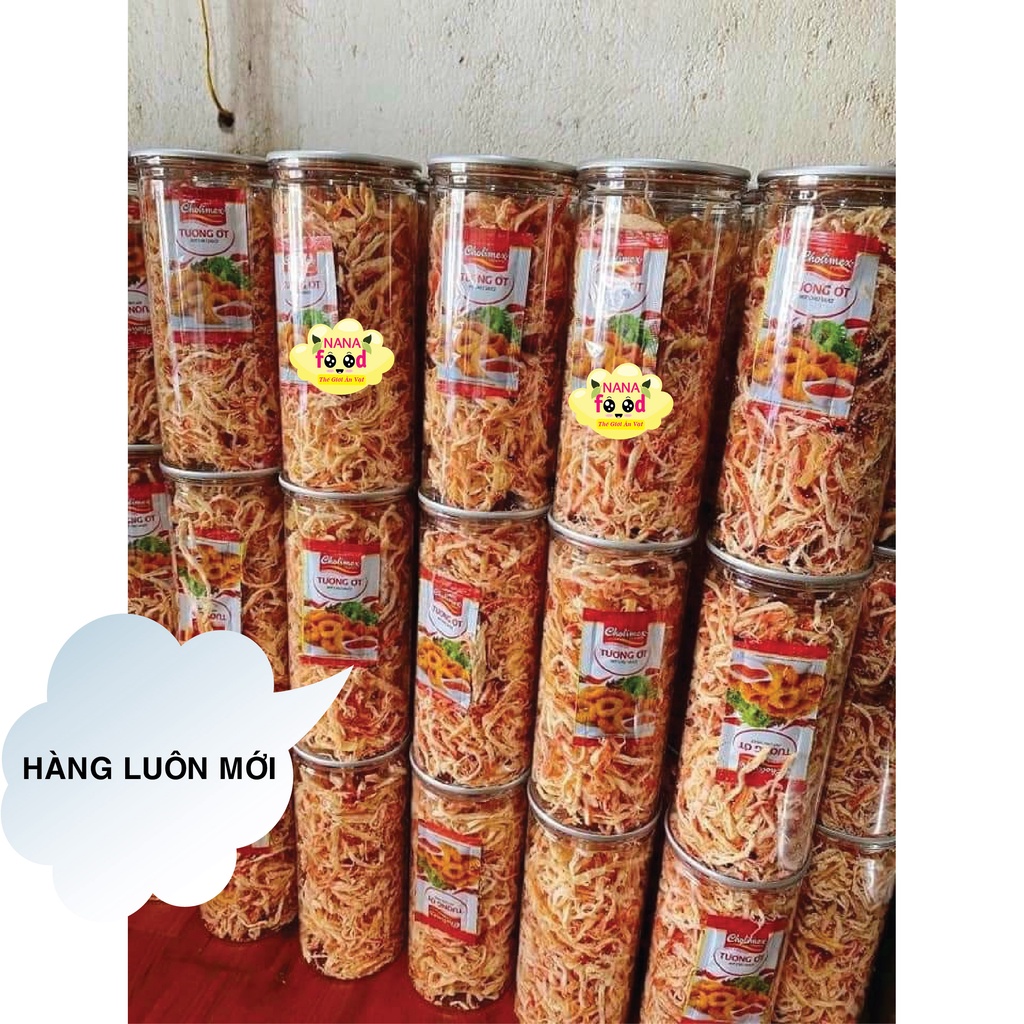 Mực hấp nước dừa xé sợi hũ 250gr NaNaFood, đồ ăn vặt ngon, vị đậm đà, đặc sản Đồng Nai