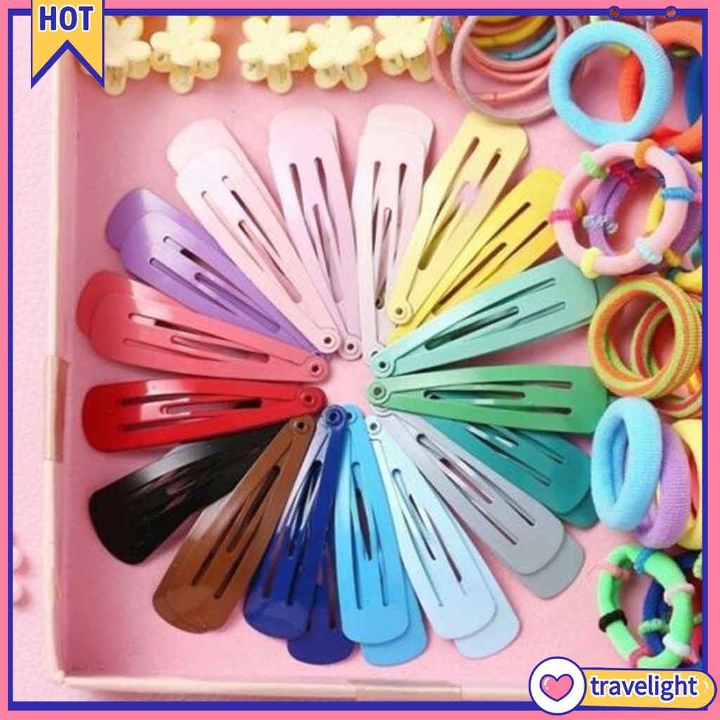 (Hàng Mới Về) Set 220 Kẹp Tóc Màu Kẹo Ngọt Tạo Kiểu Tóc Đuôi Ngựa Cho Bé Gái