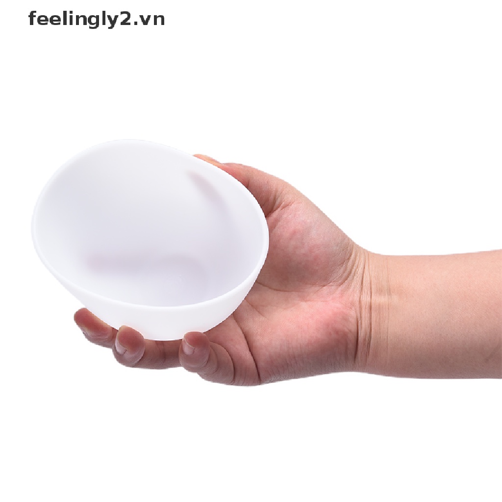 Bộ 4 món màu trắng (bát + que + cọ + thìa silicone), bộ bát mặt nạ silicone màu trắng