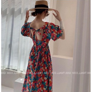 ❤️ Váy hoa nhí nữ dáng dài cổ vuông, tay phồng kiểu Pháp cực yêu _dahlia