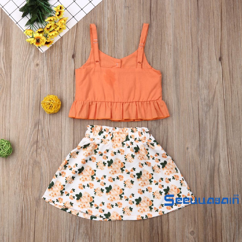 Set Áo 2 Dây+Quần Short Cho Bé Gái