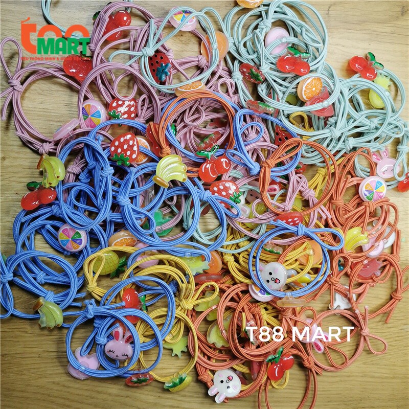 Dây chun buộc tóc đồ 1K cute nhiều hình dễ thương, thun cột tóc chặt và rất bền freeship