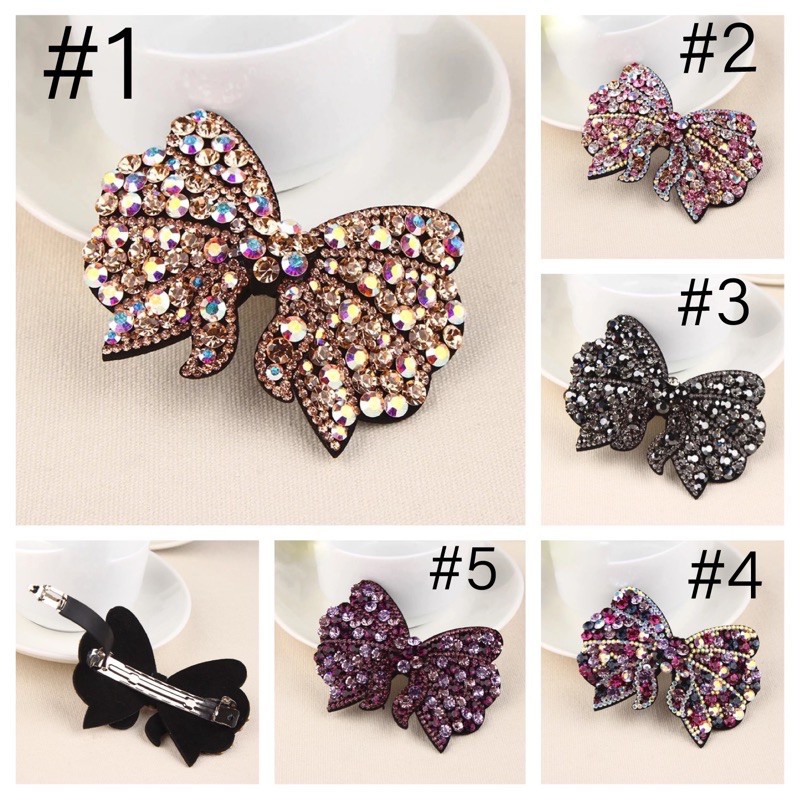 Kẹp Tóc Đính Đá Pha Lê Sang Trọng Mẫu Cánh Bướm To New Korean Simple Headwear Butterfly Rhinestone Hair Clips Barrettes