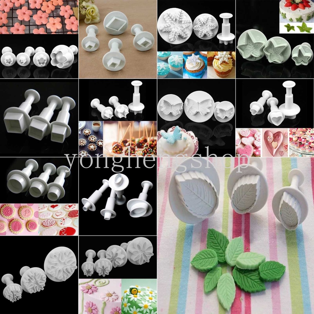 1 Bộ Khuôn Cắt Tạo Hình Trang Trí Bánh Hình Hoa Lá DIY