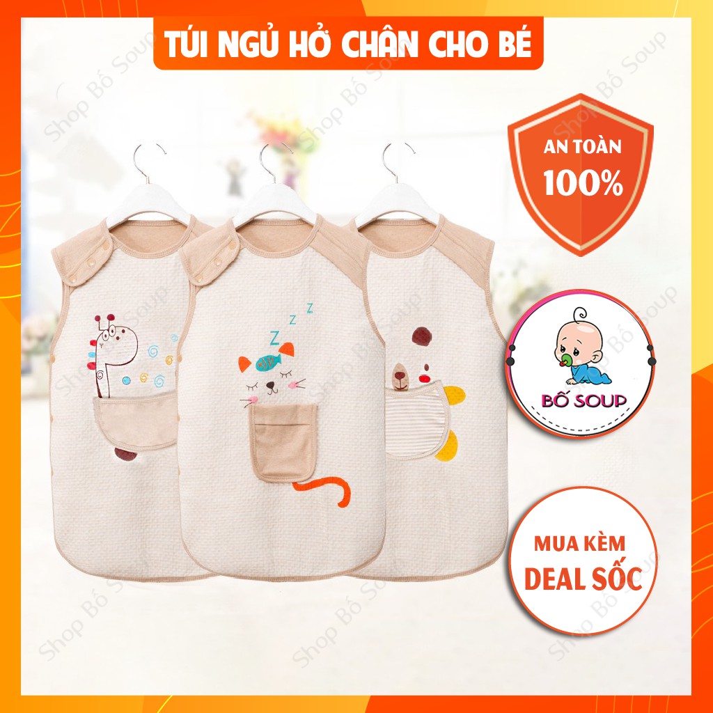 Túi ngủ hở chân cho bé chất liệu sợi tre Shop Bố Soup