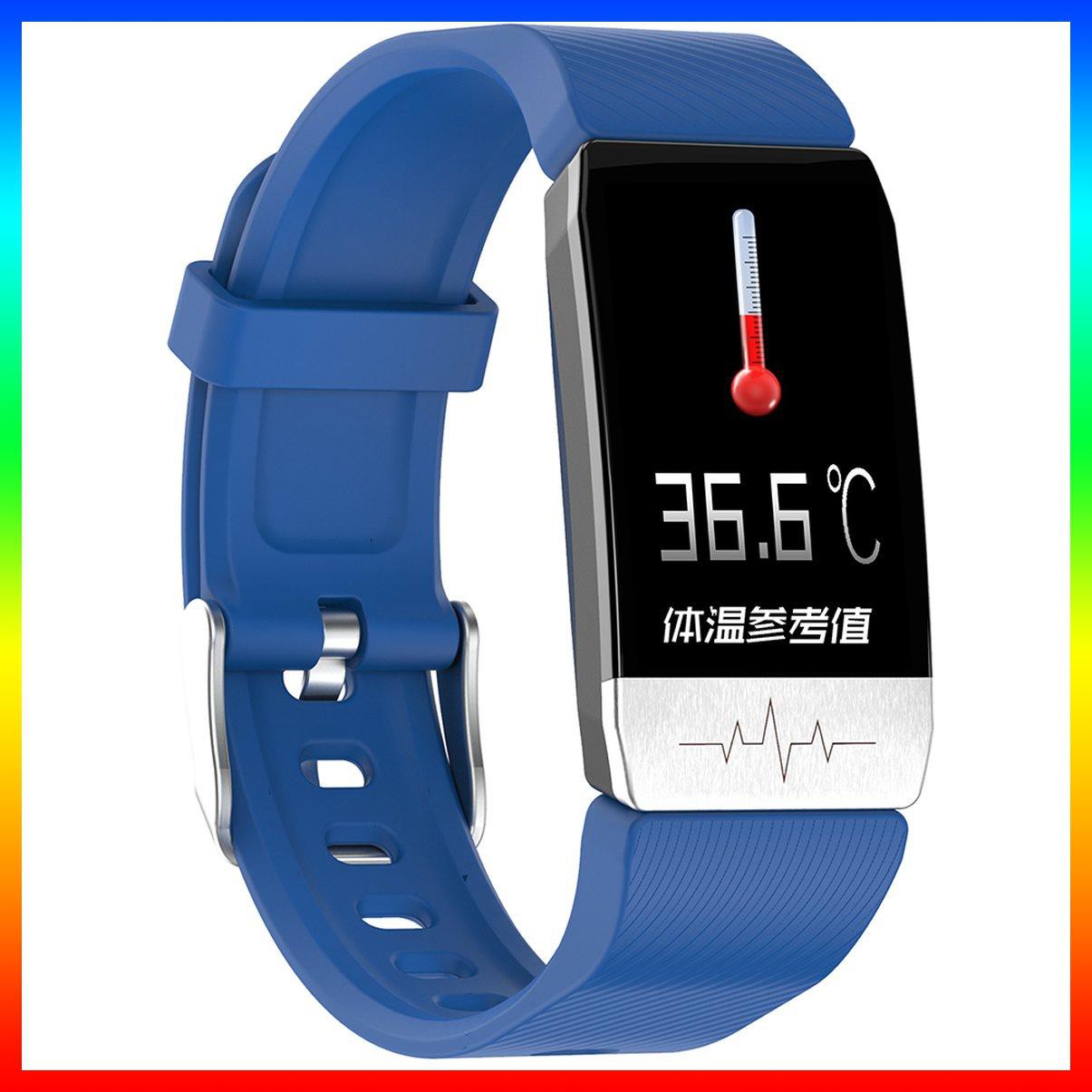 [Mới] T1 Infrared Probe Body Temperature Detection Smart watch Heart Rate Test Wristband Fitness Tracker Smart watch